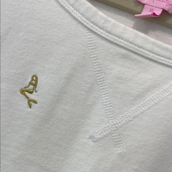 Lilly Pulitzer white Sweatshirt with Gold mermaid Embroidered Motifs - Picture 5 of 7